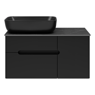 Подвесная тумба под раковину Misty Роял 80 см П-Роя-01080-021П2Я черный